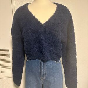 Forever 21 Deep Blue V-Neck Sweater